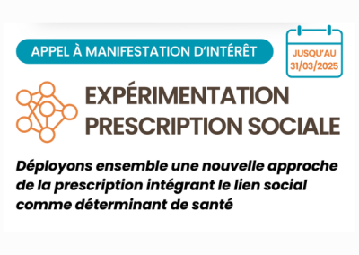 AMI pour participer à l’expérimentation de la prescription sociale