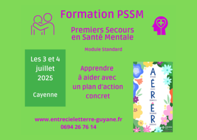 Formation Premiers Secours en Santé Mentale – 3 et 4 juillet 2025 à Cayenne