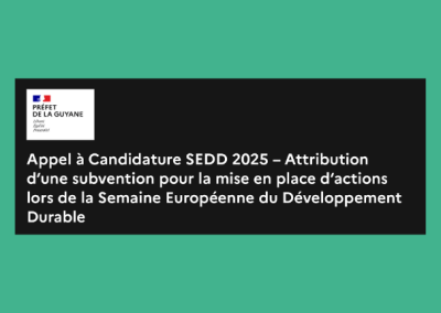 Appel à candidatures – Semaine Européenne du Développement Durable 2025