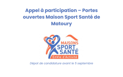 Appel à participation – Journée portes ouvertes Maison Sport Santé de Matoury