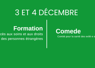 Formation Comede : Droit au séjour pour raison médicale – 3 et 4 décembre 2025 à Cayenne