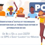 POTI à SLM jeudi 22 janvier sur la thématique de l&rsquo;estime de soi et l&rsquo;affirmation de soi.