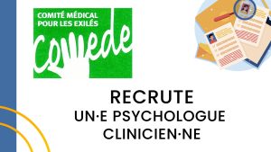Recrutement COMEDE : Psychologue Clinicien·ne