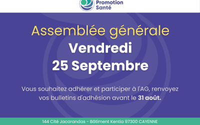 Assemblée générale de Guyane Promotion Santé — vendredi 25 septembre 2026