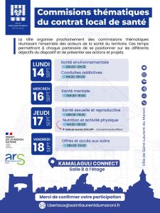 Commissions thématiques du Contrat Local de Santé de Saint-Laurent du Maroni : les acteurs du territoire mobilisés
